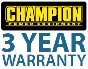 Champion 3 year warranty