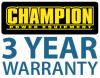 Champion 3 year warranty